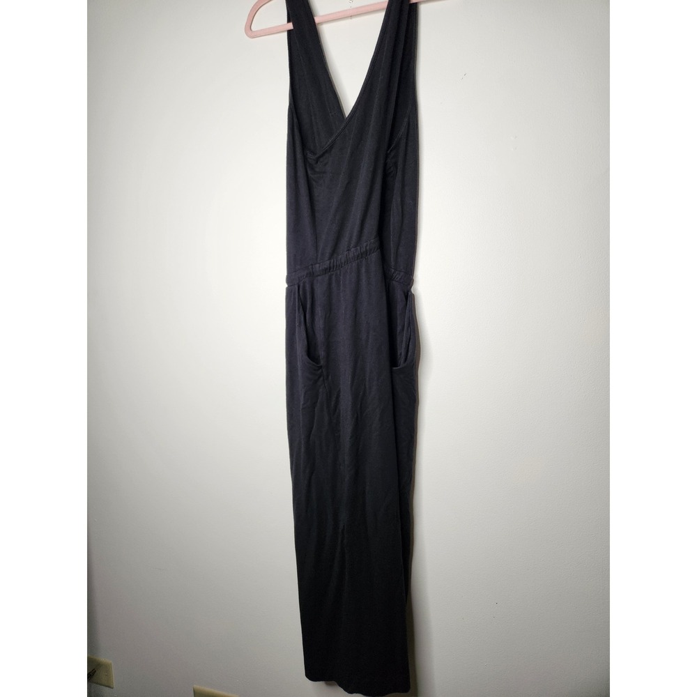Beyond Yoga Farrah Cropped Jumpsuit Womens Size L Black Terry Cross Back Modal - Picture 8 of 11